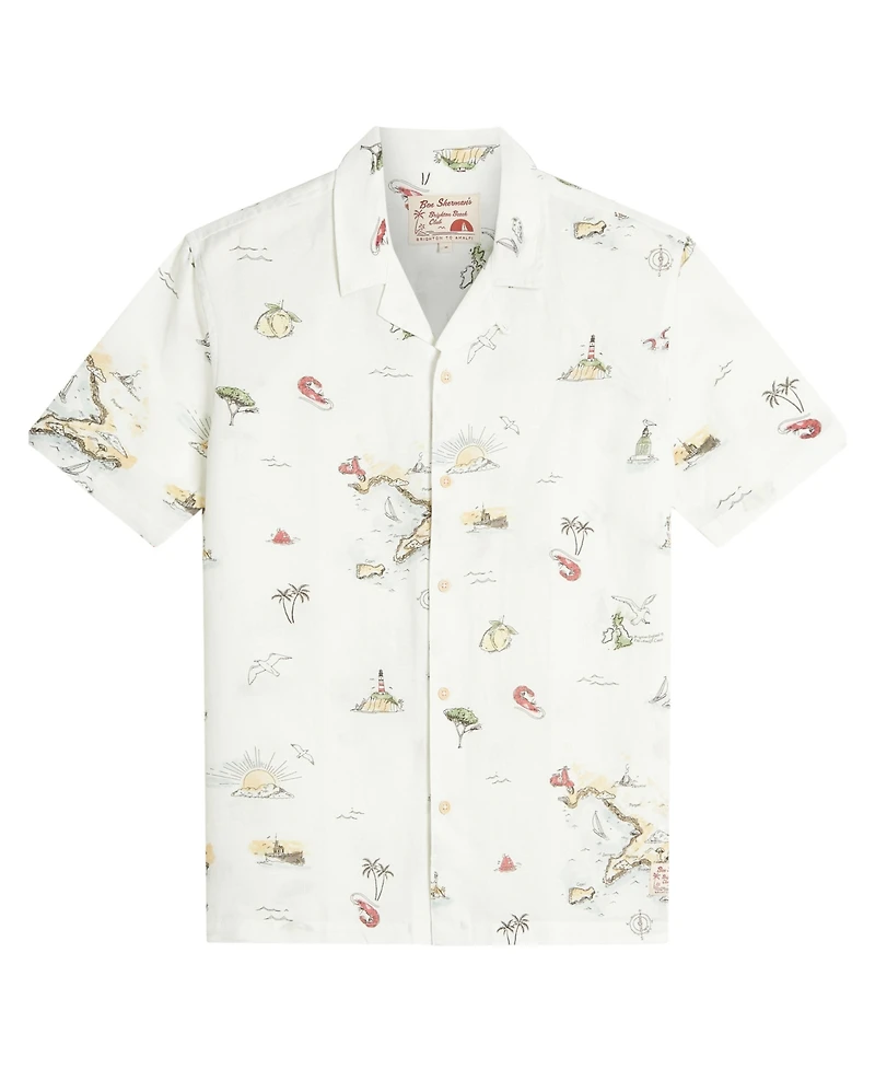Ben Sherman Men's Brighton To Amalfi Print Short Sleeve Shirt