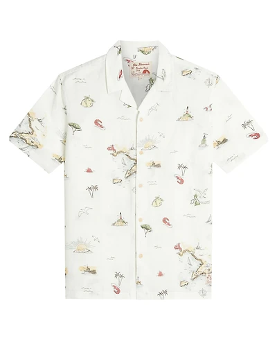 Ben Sherman Men's Brighton To Amalfi Print Short Sleeve Shirt