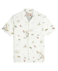 Ben Sherman Men's Brighton To Amalfi Print Short Sleeve Shirt