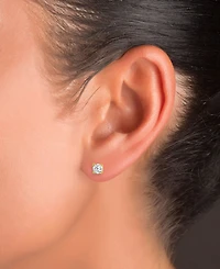 2-Pc. Set Cubic Zirconia Stud & Extra Small Hoop Earrings in 14k Gold-Plated Sterling Silver