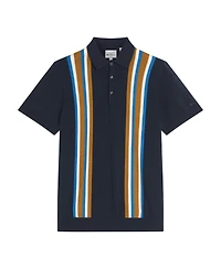 Ben Sherman Men's Vertical Stripe Short Sleeve Polo Shirt