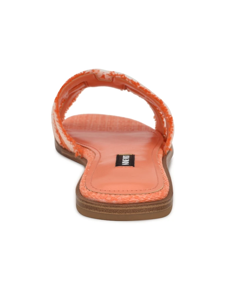 Nine West Women's Germanny Frayed Flat Slide Sandals