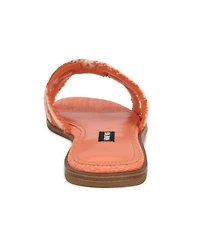 Nine West Women's Germanny Frayed Flat Slide Sandals