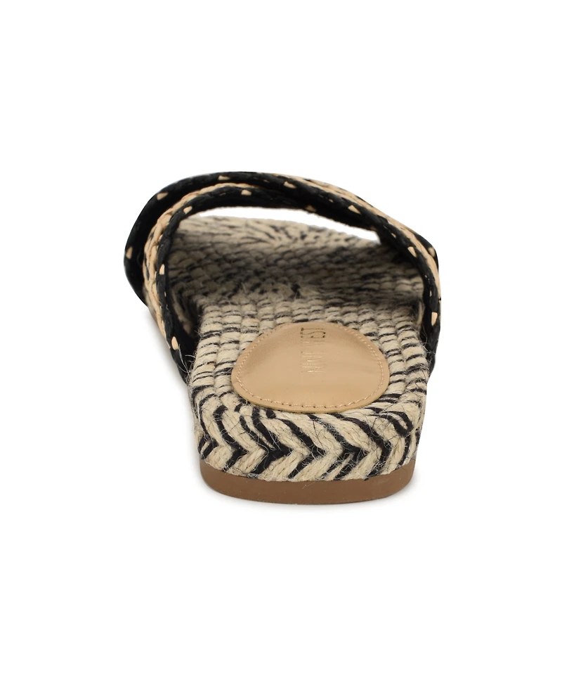 Nine West Women's Animay Woven Slip-On Flat Sandals