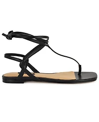 Nine West Women's Norta T-Strap Tie-Up Flat Sandals