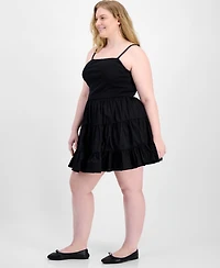 Madden Girl Trendy Plus Sleeveless Tiered Bubble Minidress