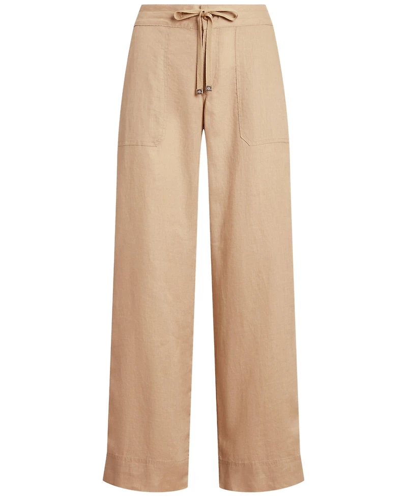 Lauren Ralph Wide-Leg 100% Linen Pants