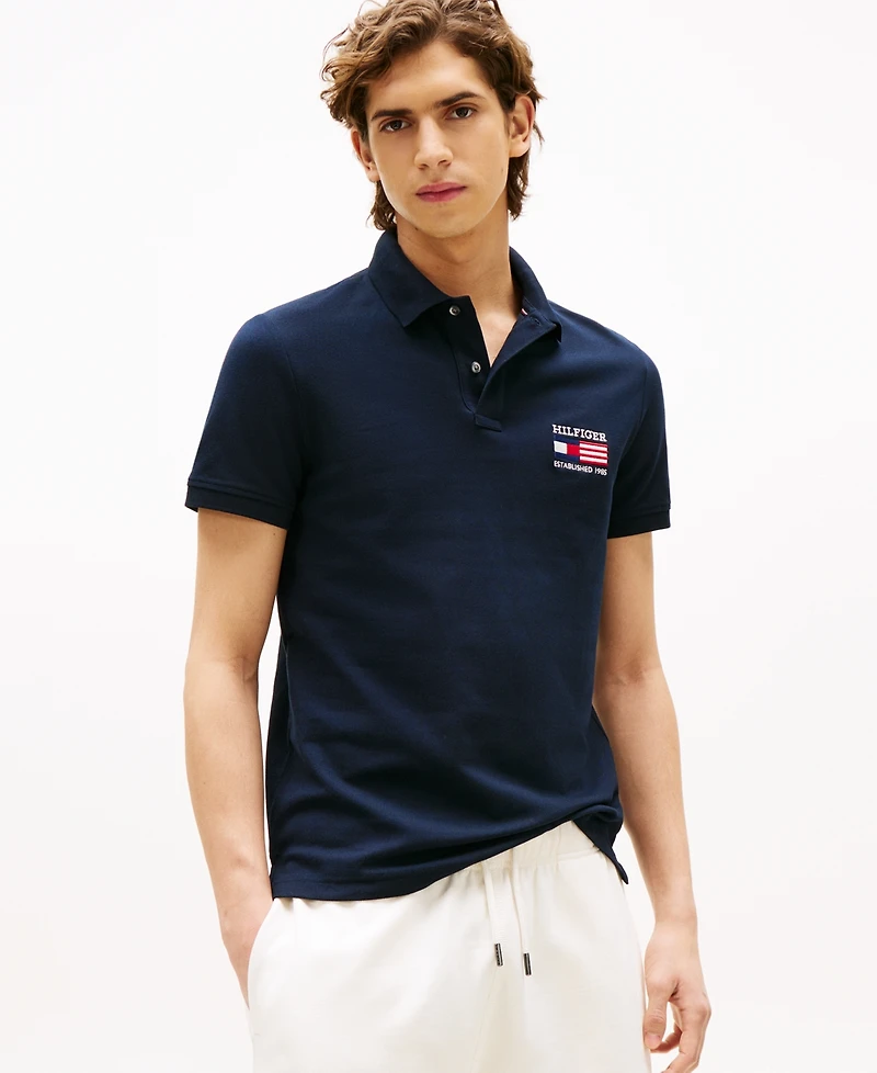 Tommy Hilfiger Men's Flag Regular Fit Polo Shirt