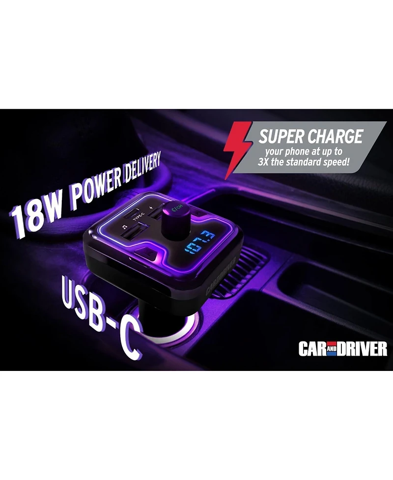 3-Port 12V Car Charging Station and Fm Transmitter
