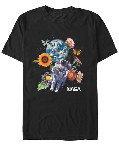 Nasa Men's Space Floral Short Sleeve T-Shirt