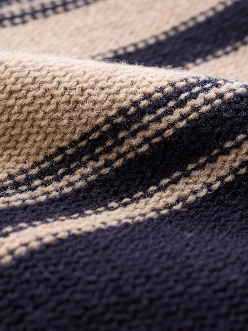 Celtic & Co. Women's Pure Wool Stripe Button Neck Sweater