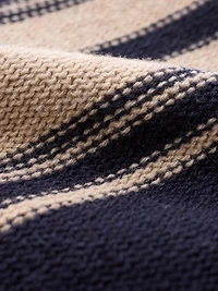 Celtic & Co. Women's Pure Wool Stripe Button Neck Sweater