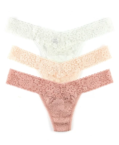 Hanky Panky Women's Daily Lace Low Rise Thong Underwear 3 Pack
