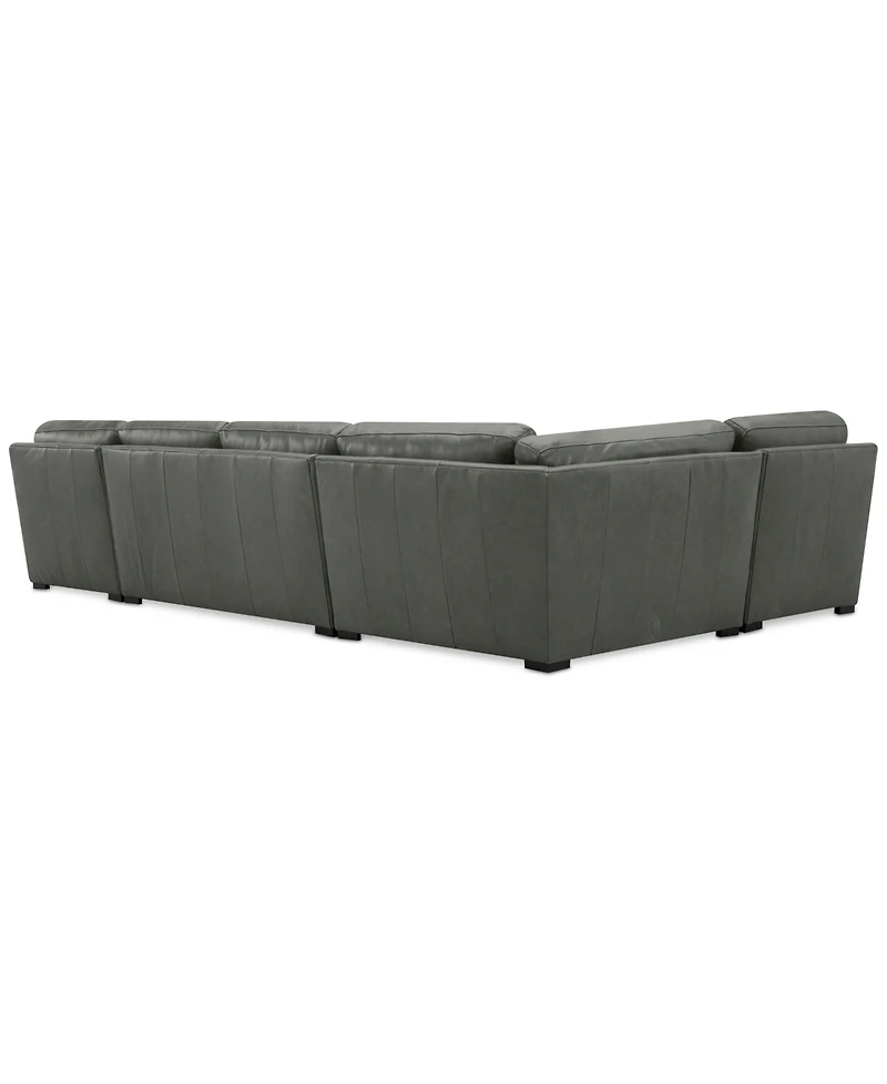 Radley Roll Arm 152" 4-Pc. Leather Wedge Corner Chaise Sectional, Exclusively at Macy's