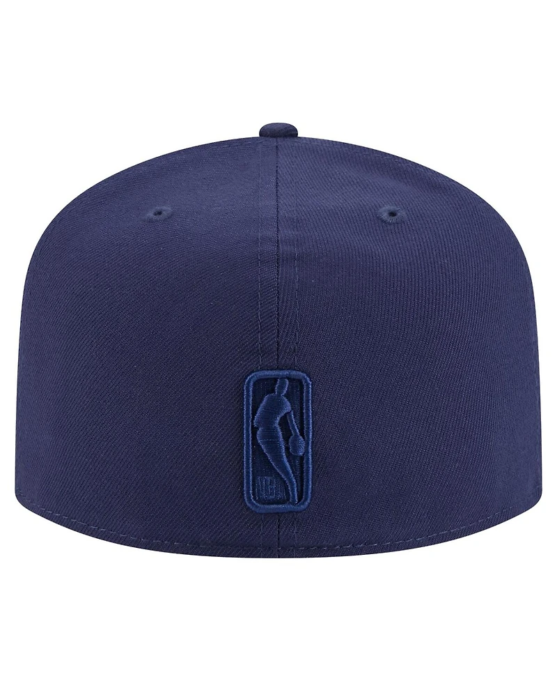 New Era Men's Navy Miami Heat Colorpack A-Frame Pinch Front 59FIFTY Fitted Hat