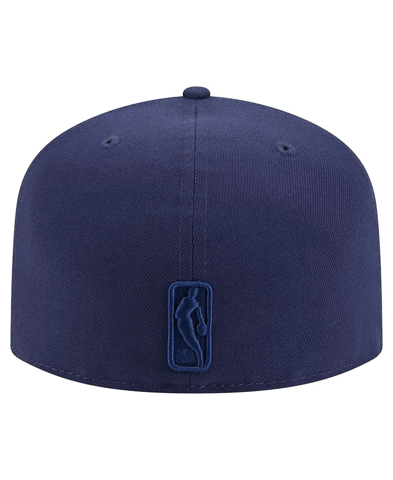 New Era Men's Navy Milwaukee Bucks Colorpack A-Frame Pinch Front 59FIFTY Fitted Hat