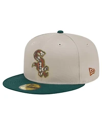 New Era Men's Natural/Hunter Green Chicago White Sox Lifestyle Tree Bark Fill 59FIFTY Fitted Hat