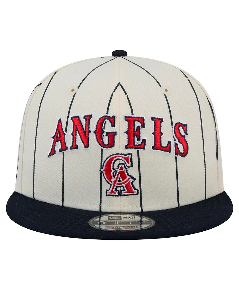 New Era Men's White California Angels Jersey Pinstripe 9FIFTY Snapback Hat
