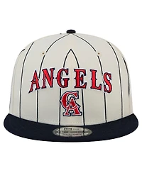 New Era Men's White California Angels Jersey Pinstripe 9FIFTY Snapback Hat