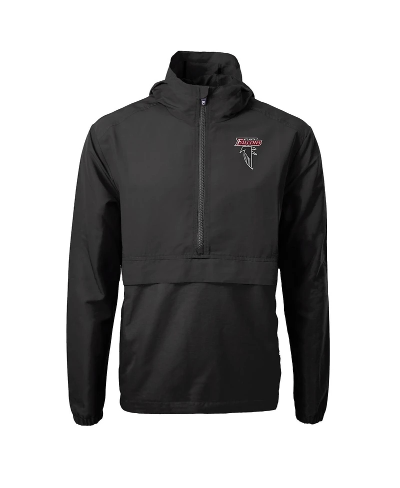 Cutter & Buck Men's Black Atlanta Falcons Charter Eco Half-Zip Anorak Jacket