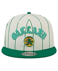 New Era Men's White Oakland Athletics Jersey Pinstripe 9FIFTY Snapback Hat