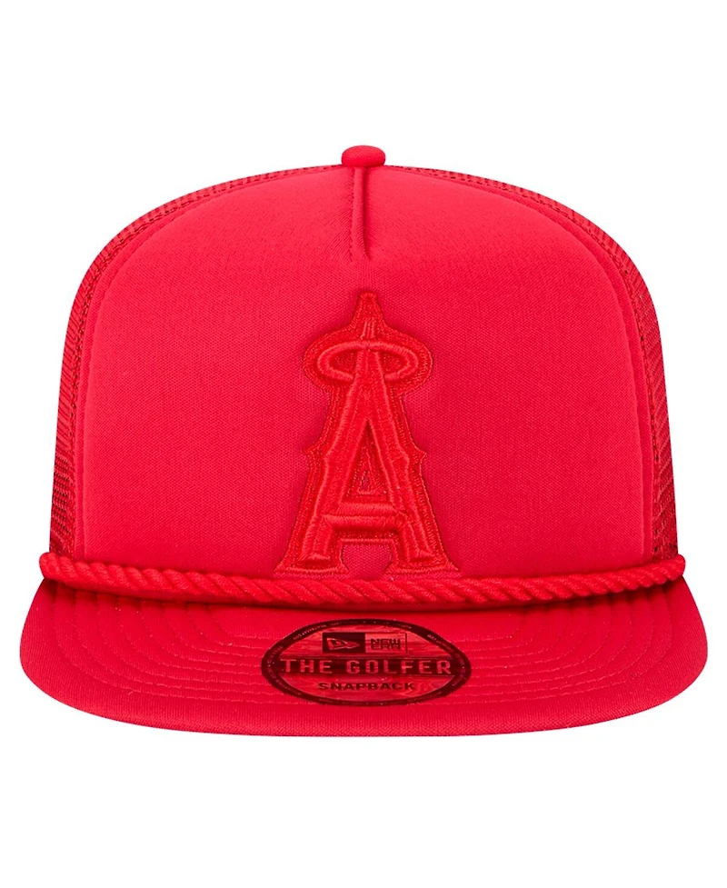 New Era Men's Red Los Angeles Angels Tone Foam Meshback Golfer Snapback Hat