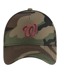 New Era Men's Camo Washington Nationals Woodland Team Pop 9FORTY A-Frame Adjustable Hat