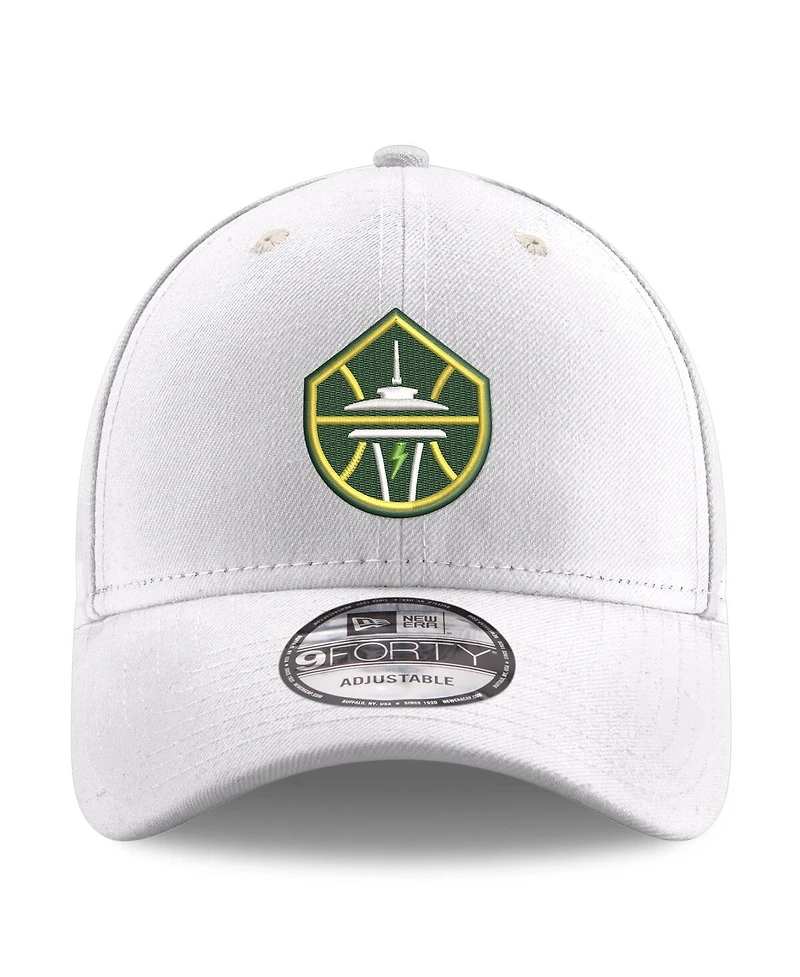 New Era Men's White Seattle Storm Primary Logo 9FORTY Adjustable Hat