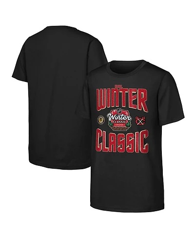 Outerstuff Big Boys and Girls Black Chicago Blackhawks 2025 Nhl Winter Classic Game Day T-Shirt