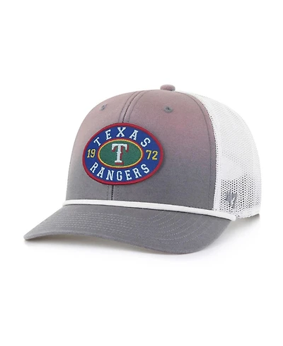 '47 Brand Men's Gray/White Texas Rangers Tide Sweep Rope Trucker Adjustable Hat