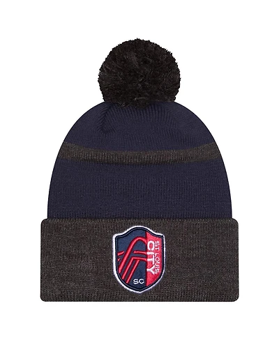 New Era Men's Red St. Louis City Sc 2025 Kickoff Cuffed with pom Knit hat