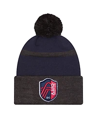 New Era Men's Red St. Louis City Sc 2025 Kickoff Cuffed with pom Knit hat
