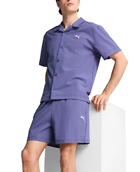 Puma Men's Regular-Fit Button-Down Seersucker Camp Shirt