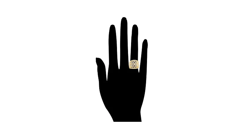 Open Cubic Zirconia Band Statement Ring