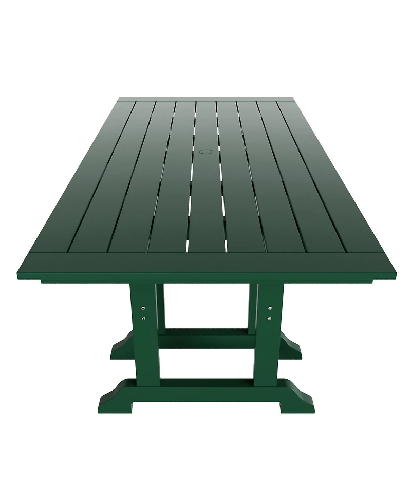 7-Piece Hdpe Rectangular Patio Dining Table Set with Foldable Chairs
