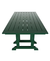7-Piece Hdpe Rectangular Patio Dining Table Set with Foldable Chairs