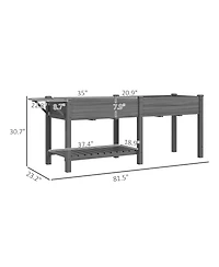 Outsunny Raised Garden Bed, Wood Raised Planter with Liners,