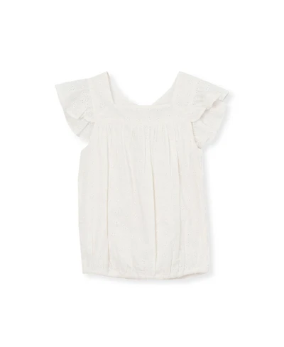 Lands' End Girls Woven Eyelet Top