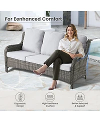 Xizzi 6 Pcs Outdoor Patio Furniture Set,High Back Sofa and Swivel Chairs Set