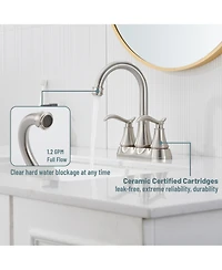 4 Inch 2-Handle Centerset Bathroom Sink Faucet with Drain and Supply Hose Mixer Double Handle Tap Deck Mounted Oil Rubbed Bronze