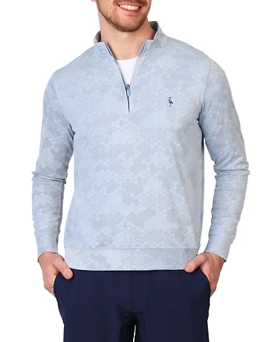 Tailorbyrd Men's Honeycomb Jacquard Textured Performance Quarter Zip