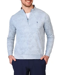 Tailorbyrd Men's Honeycomb Jacquard Textured Performance Quarter Zip