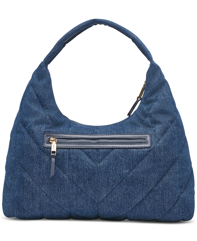 Karl Lagerfeld Paris Voyage Quilted Denim Hobo Bag