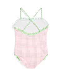 Polo Ralph Lauren Toddler and Little Girls Gingham Ruffled One-Piece Swimsuit