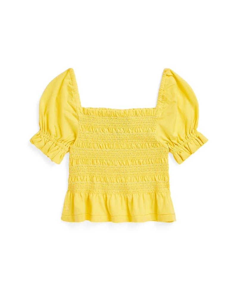 Polo Ralph Lauren Toddler and Little Girls Smocked Jersey Peplum Top