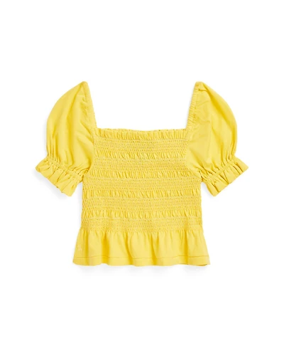 Polo Ralph Lauren Toddler and Little Girls Smocked Jersey Peplum Top
