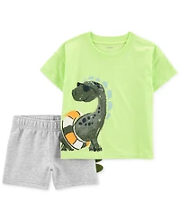 Carter's Toddler Boys Dinosaur Graphic T-Shirt & Shorts, 2 Piece Set