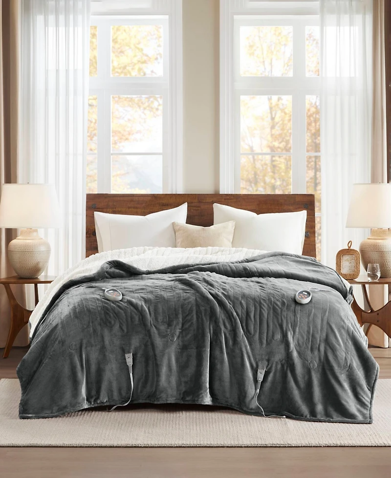 Woolrich Electric Reversible Plush to Berber Blanket