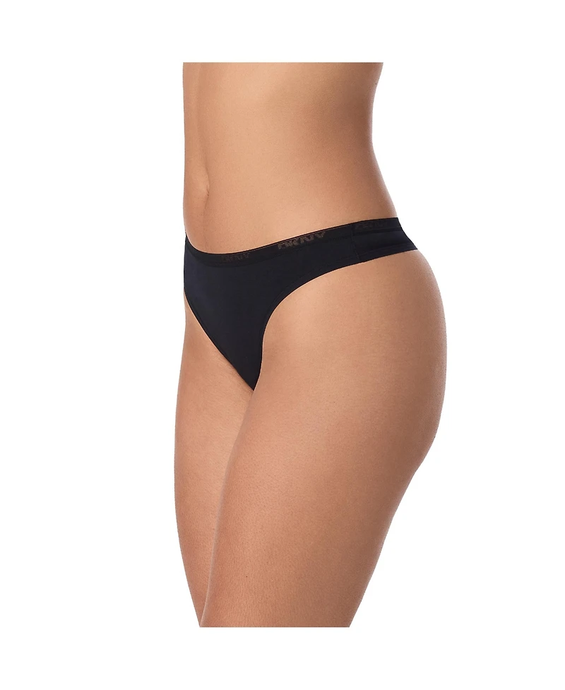 Dkny Women's Cotton Modal Thong 3 Pack- DK8461P3