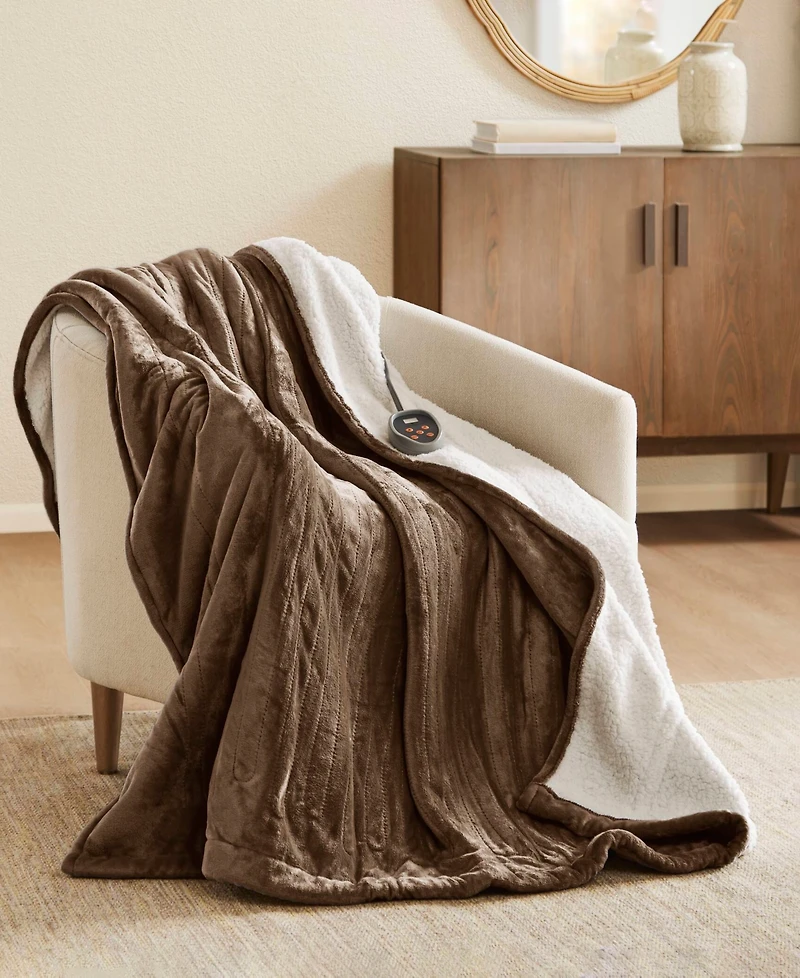 Woolrich Electric Reversible Plush to Berber Blanket